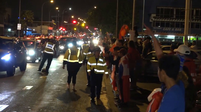 After Tonga's quarterfinal win on Saturday 11 people were arrested in Otahuhu in South Auckland. (Photo \ NZ Herald)