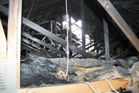 The damage inside the family's house. (Photo/NZ Fire Service)