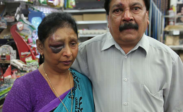 Hasumata Patel and her husband Nanu Patel were violently attacked as they were closing the door of the Opaheke Superette on Monday night. (Photo/NZ Herald)