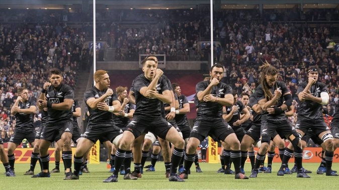 The Maori All Blacks performing the haka against the Barbarians (NZ Herald) 