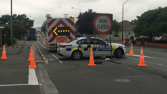 The police at the crime scene yesterday. (Photo/Twitter)