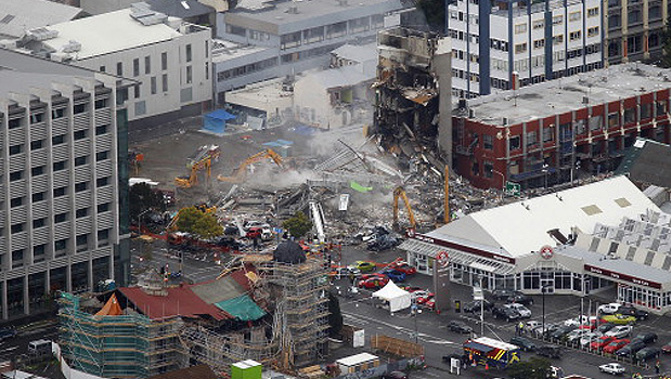 The CTV building collapsed during the 2011 earthquake. (Photo/Getty)