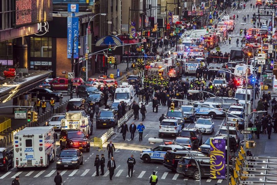 The attack saw four people injured after the bomb exploded early. (Photo / AP)