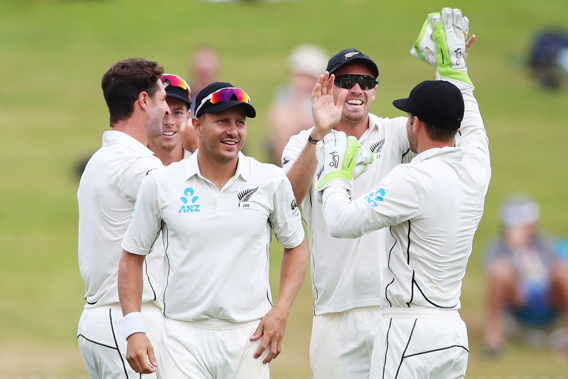 Can the Black Caps' bowlers take the final eight West Indian wickets to win the series 2-0? (Photo \ Photosport)