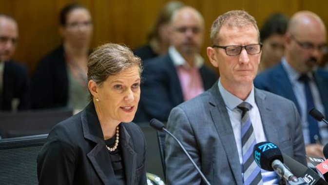 Andrew Hampton, right, is the GCSB's director general. (Photo / NZ Herald)