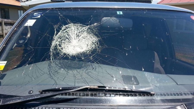 Auckland man Paul Lee escaped seriously harm after his car was hit by beer bottles dropped from a Bay of Plenty overbridge. (Photo / Supplied)