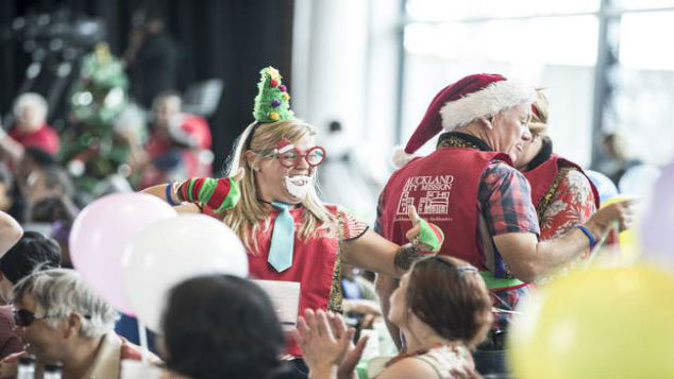 The Auckland City Mission is putting on the biggest Christmas Lunch in the country at the Viaduct Events Centre today. (Photo: Micael Craig)