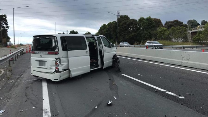 The incident occurred between the Lincoln Rd and Royal Rd off ramps on SH16 shortly before 6pm. Photo / NZME
