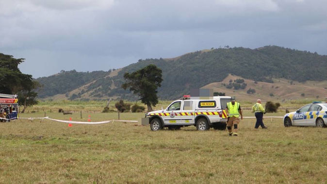 Witnesses reported seeing debris fly off the northward-bound plane about a kilometre before it plunged into a paddock alongside the Northern Wairoa River. (Photo/ NZ Herald)