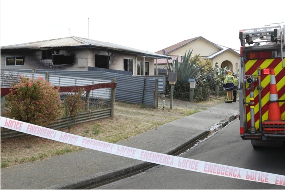 The Hawke's Bay home was extensively damaged. (Photo \ NZ Herald)