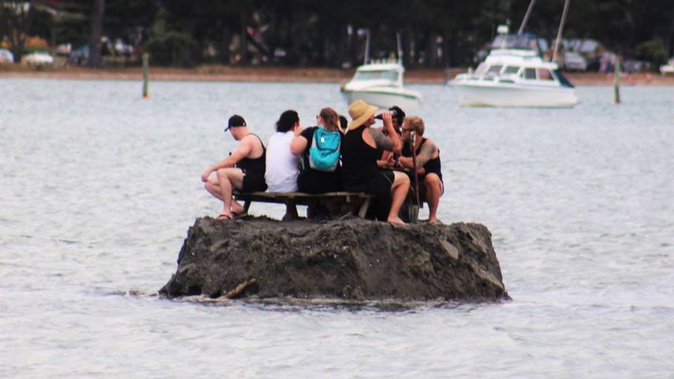The mound was built in order to flout Coromandel's drinking ban. (Photo / Facebook)