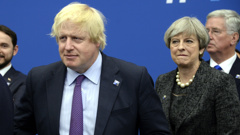 UK Foreign Secretary Boris Johnson and Prime Minister Theresa May. (Photo \ AP)