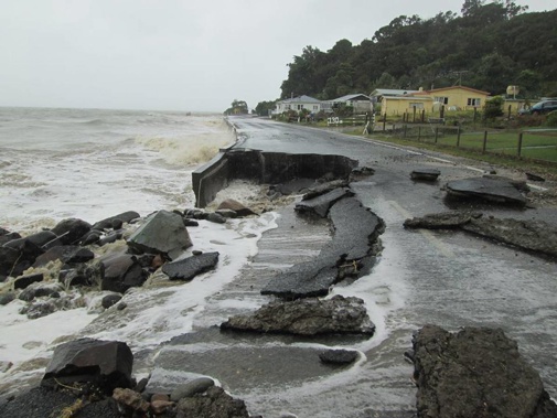 Winds, tides and rain leave a trail of destruction across the North Island as storm continues southward. (Photo / NZ Herald)