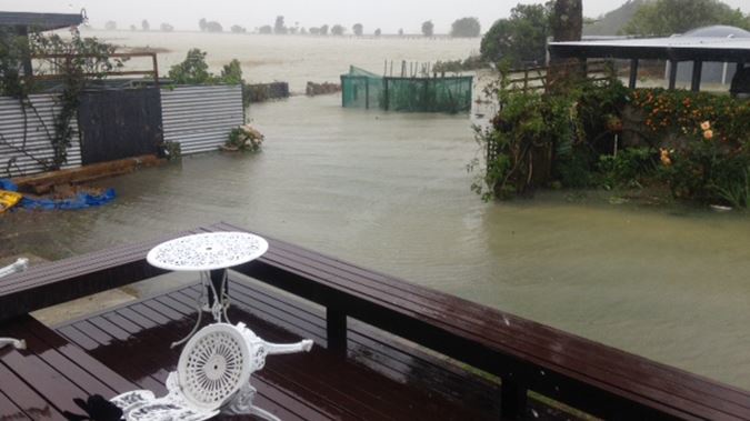 The flooding in Kaiaua (Photo / Barbara Campbell)