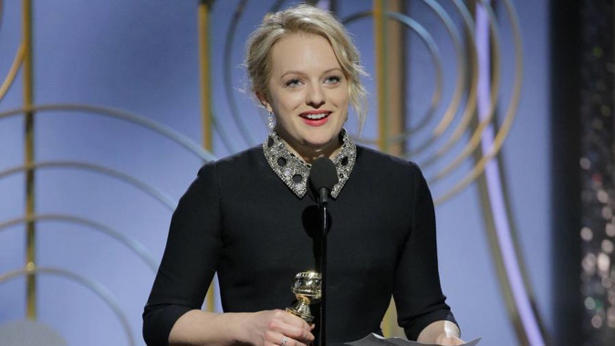 Elisabeth Moss accepts the award for Best Performance by an Actress in a Television Series - Drama for "The Handmaid's Tale." (Photo / Getty)