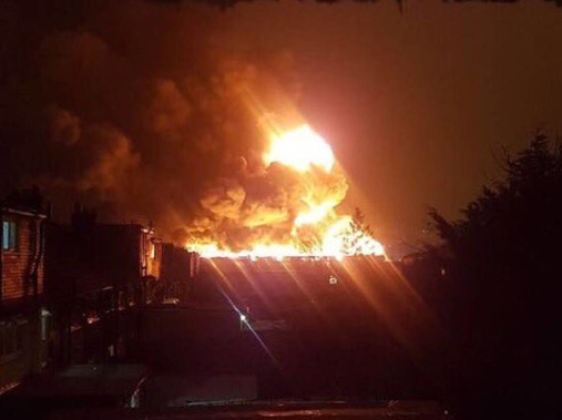 A paint factory is on fire in north-west London. (Photo / Blake Ridder)