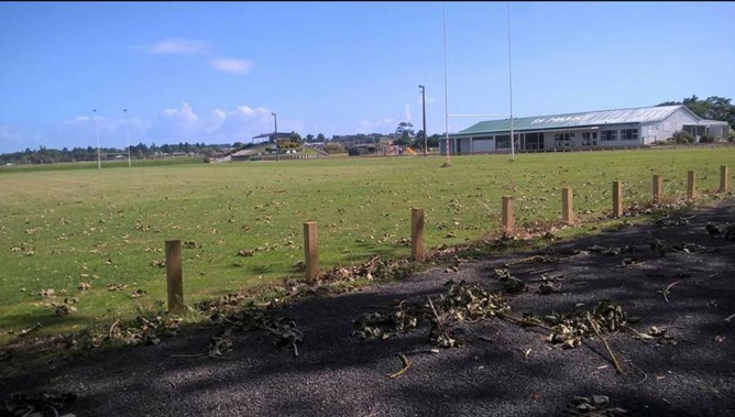 More than 40m of fence rails have been stolen from the grounds of the Te Awamutu Marist Rugby Club overnight Sunday. (Photo / Facebook)