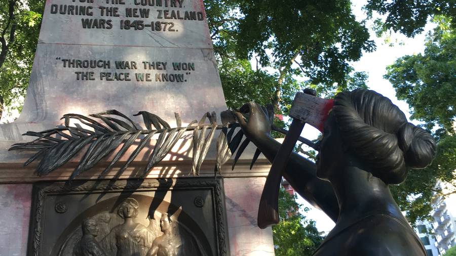 The war memorial on Symonds St was targeted for celebrating the Maori Land Wars. (Photo / Supplied)