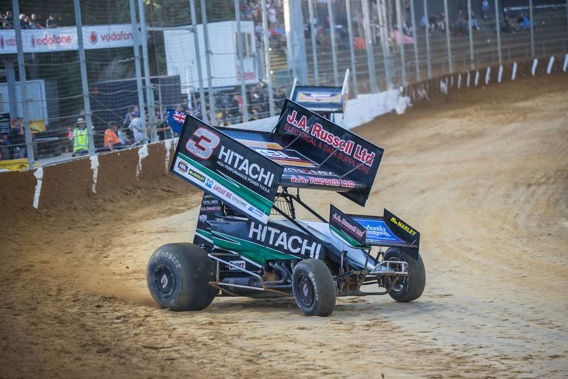 Jamie McDonald in action at Vodafone Speedway Western Springs. (Photo / James Selwyn Photography)