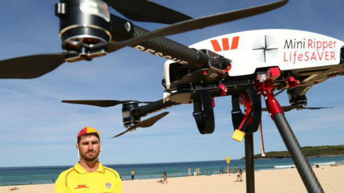 Surf Life Saving drone Little Ripper undergoing a test on Sydney's Maroubra beach. In barely a month, it would save two lives. (Photo / News Corp Australia)