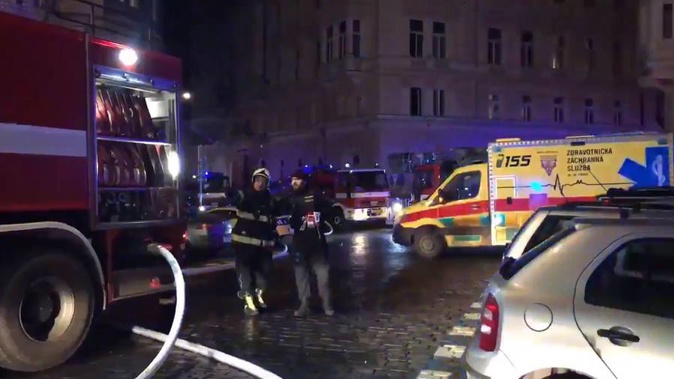 Emergency services at the scene of the fire in Prague. (Photo / Prague Ambulance)
