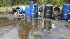 Oil and oil filters dumped on Piha Rd. (Photo / Supplied Sarah Munro)