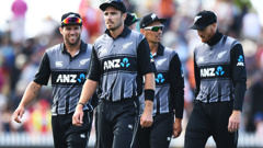 Tim Southee is captaining the Black Caps with Kane Williamson injured, as Pakistan bat first. (Photo \ Photosport)
