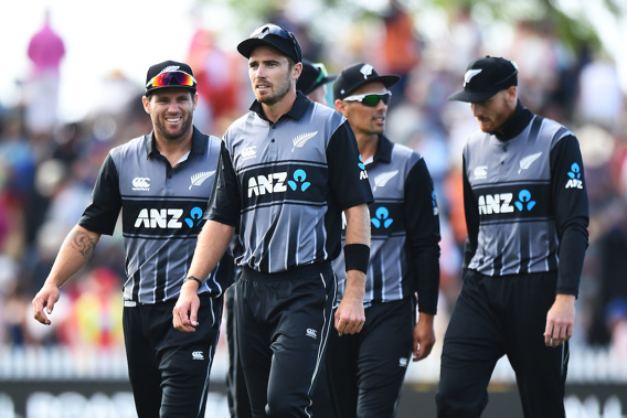 Tim Southee is captaining the Black Caps with Kane Williamson injured, as Pakistan bat first. (Photo \ Photosport)
