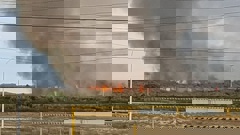 The fire can be seen from Bluff. (Photo / Twitter)