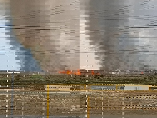 The fire can be seen from Bluff. (Photo / Twitter)