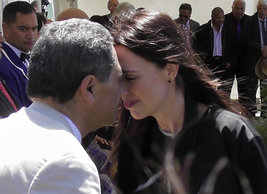Jacinda Ardern welcomed by the Ratana church. (Photo / NZ Herald)