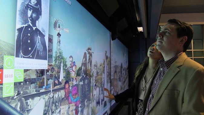 The screen is similar to this one used in a Texas library. (Photo / Supplied)