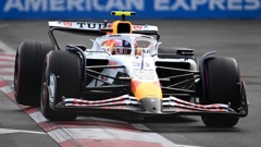 Liam Lawson in practice for the Azerbaijan Grand Prix. Photo / Red Bull