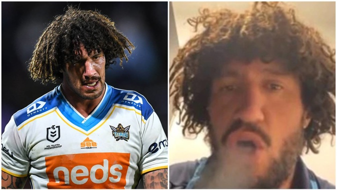 Former Gold Coast Titans skipper Kevin Proctor allegedly posted a video of himself vaping in a toilet during his club's clash with the Bulldogs. Photo / Getty / Instagram