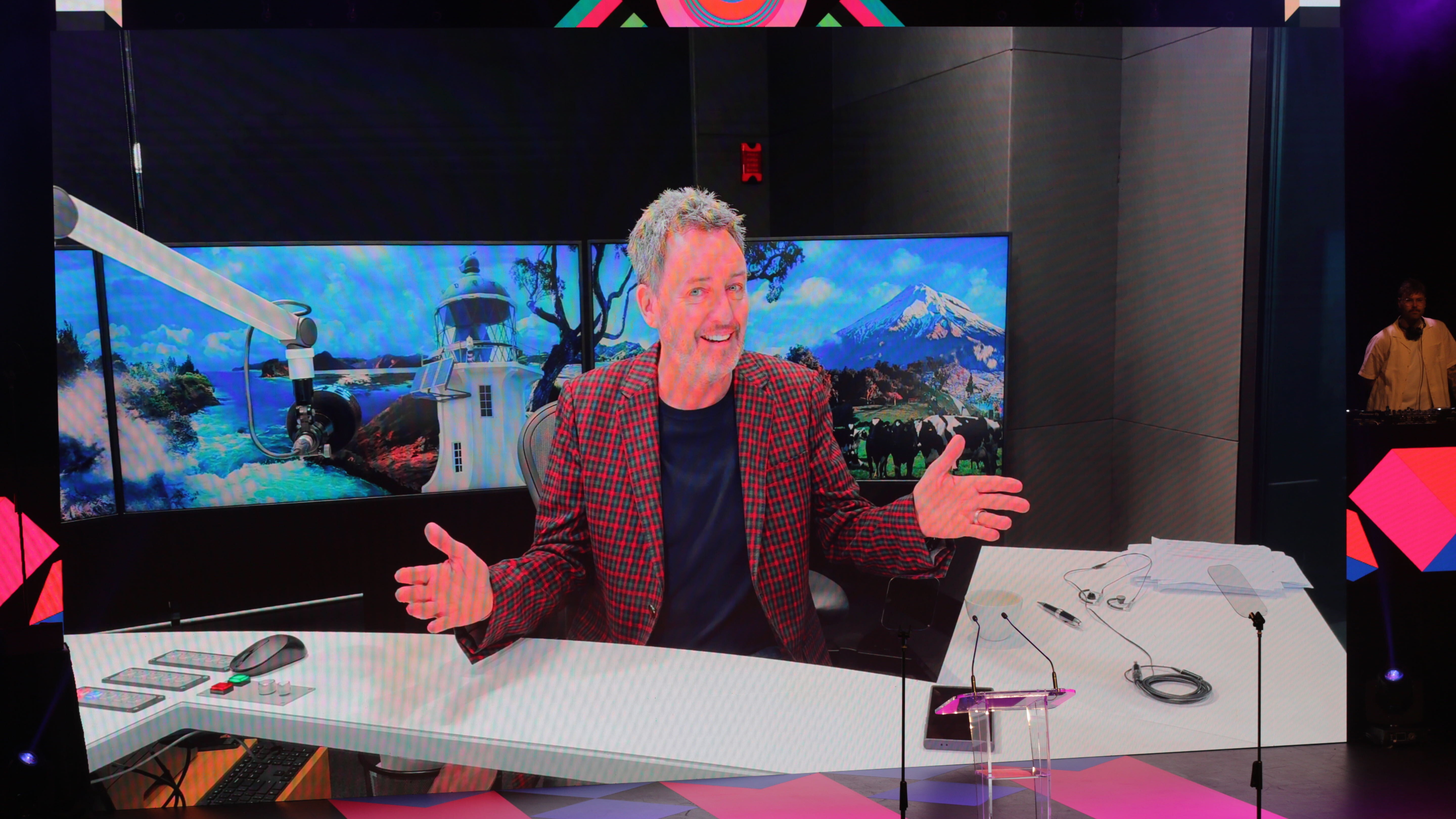 Mike Hosking accepted his award remotely. Photo / Sylvie Whinray