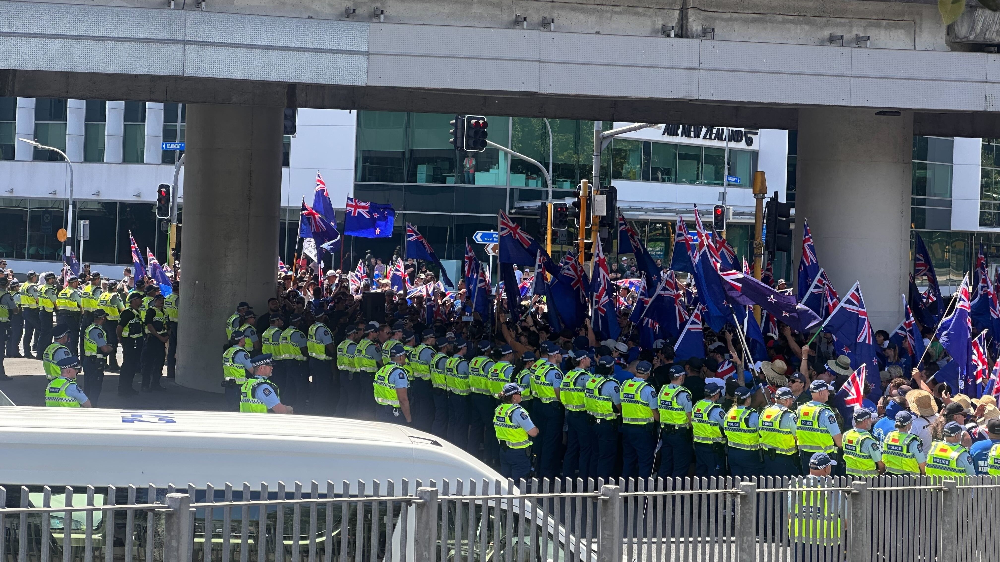 'No reason to stay': Protesters turn back as police block access to bridge
