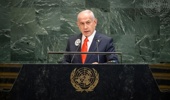 Israeli Prime Minister Benjamin Netanyahu addresses the United Nations General Assembly in New York. Photo / File