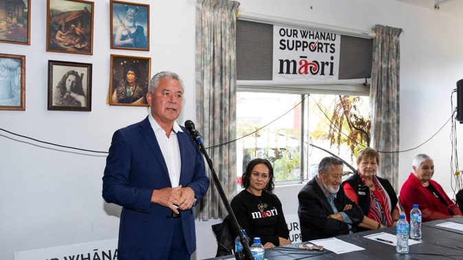 John Tamihere after being chosen as the Maori Party candidate for Tamaki Makaurau, Auckland, during the announcement at Mataatua Marae, Mangere, Auckland. Photo / Brett Phibbs