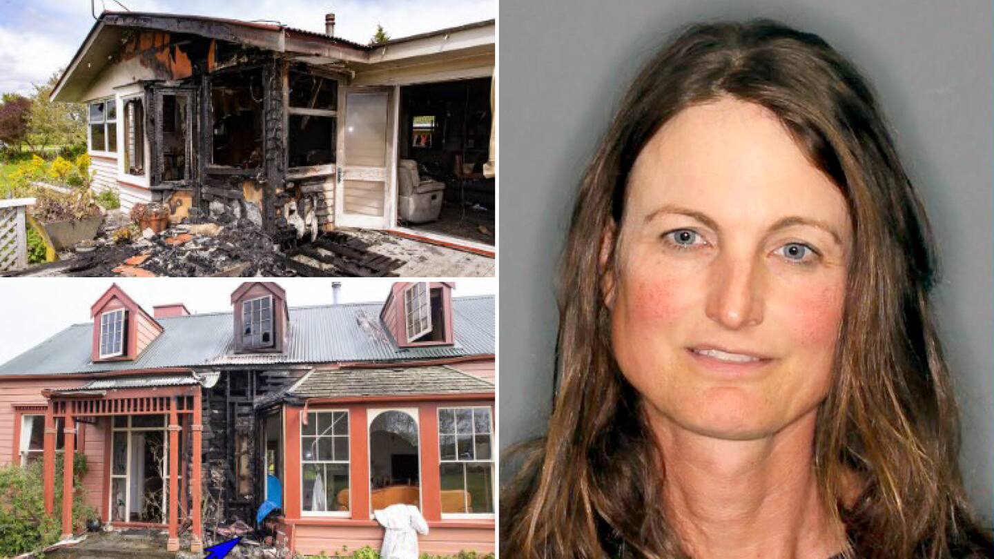 Maya Moore (right) was jailed for nine years and must serve a minimum of 4.5 years after she was found guilty of lighting the fires at two properties in Wards Line, near Greytown, in October 2022.