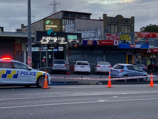 A homicide investigation is underway after a man was found dead in a car outside shops on Panmure Rd in Mt Wellington. Photo / Isaac Davison July 14 2024