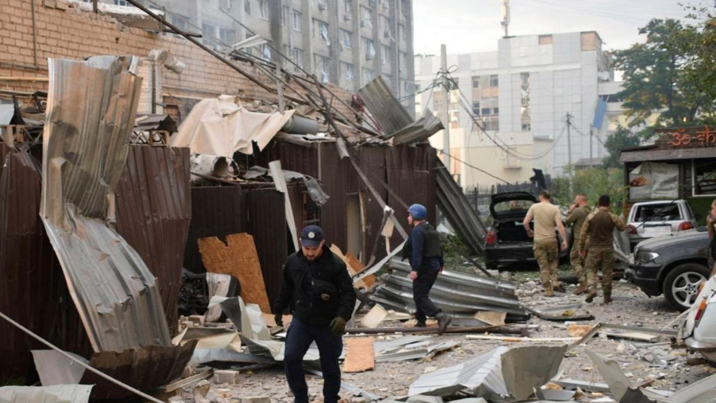 RIA Pizza was destroyed by a Russian attack in Kramatorsk, Ukraine. Photo / AP