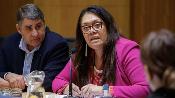 Health NZ chief executive Margie Apa during the Health select committtee hearing at Parliament. Photo / Mark Mitchell
