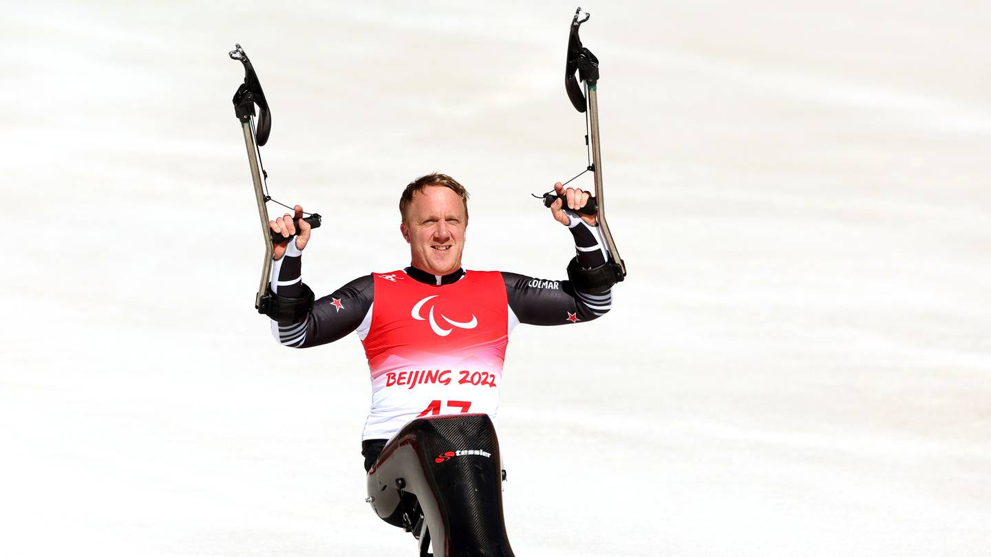 Corey Peters celebrates after winning gold. Photo / Getty