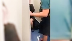 A still image from a video showing an assault on a student in the toilets at Katikati College.
