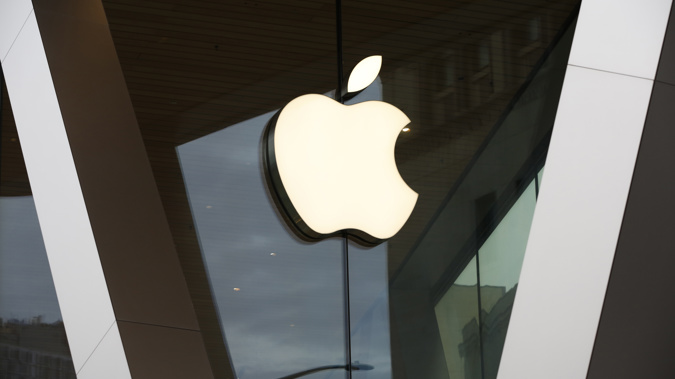 The Apple logo adorns the facade of a retail store. Photo / AP