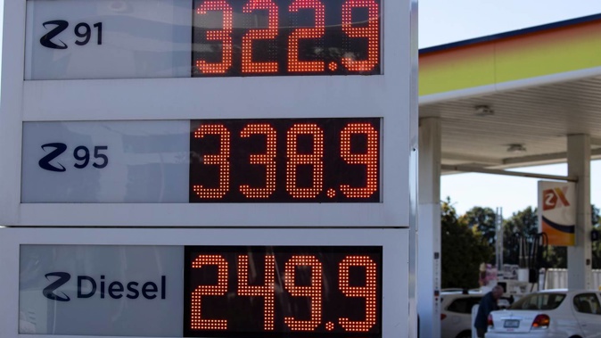 Petrol prices at one of Auckland's Z stations. Photo / Brett Phibbs
