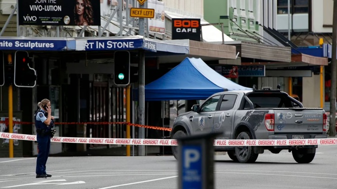Whangārei police at the scene where Haze Angelo Peihopa was murdered during a violent clash on Bank St at midnight on June 12, 2021
