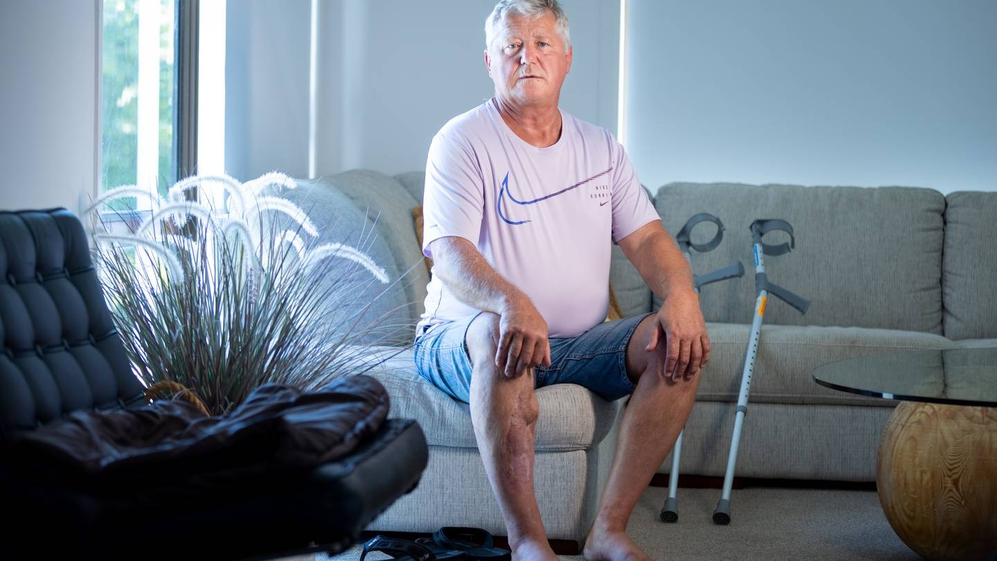 Leo Kupis said his life changed in an instant when he was seriously injured by a reversing forklift at an Air New Zealand worksite in 2022.
