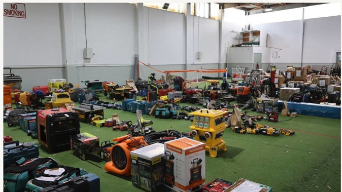 Police who disrupted a major theft and burglary ring in Wellington last month have catalogued more than 3000 stolen items – from bicycles to bathtaps – in the hope of reuniting them with their owners. Photo / Supplied