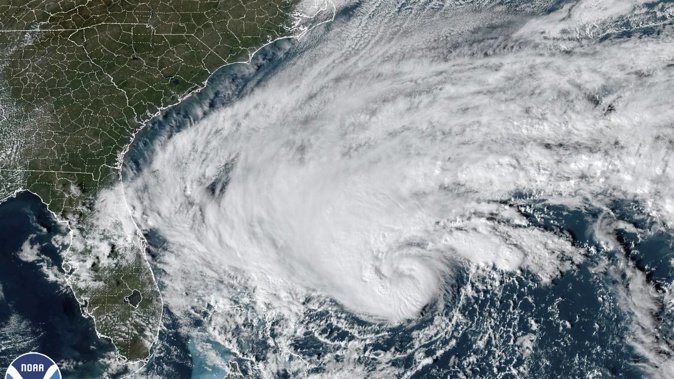 Tropical storm Nicole approaching the northwestern Bahamas and Florida’s Atlantic coastline. Photo / NOAA via AP